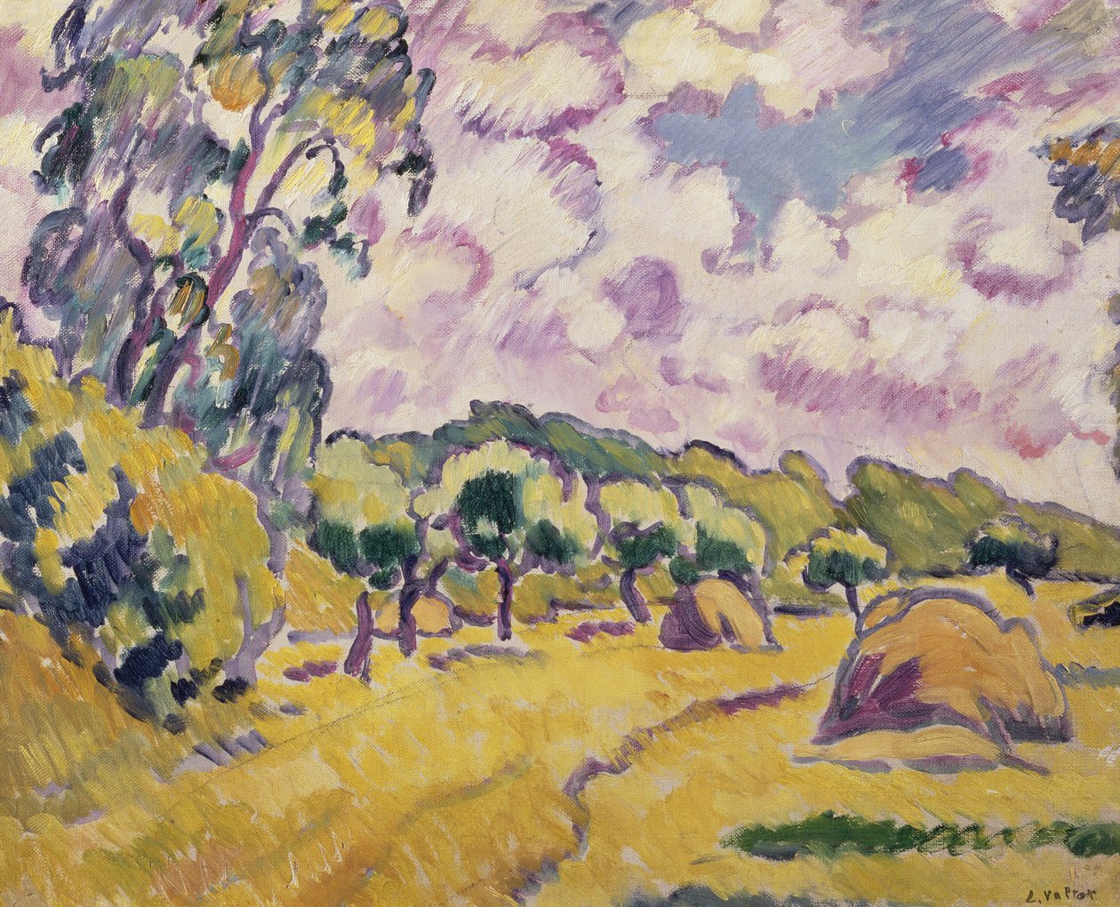 Landscape with Haystacks by Louis Valtat
