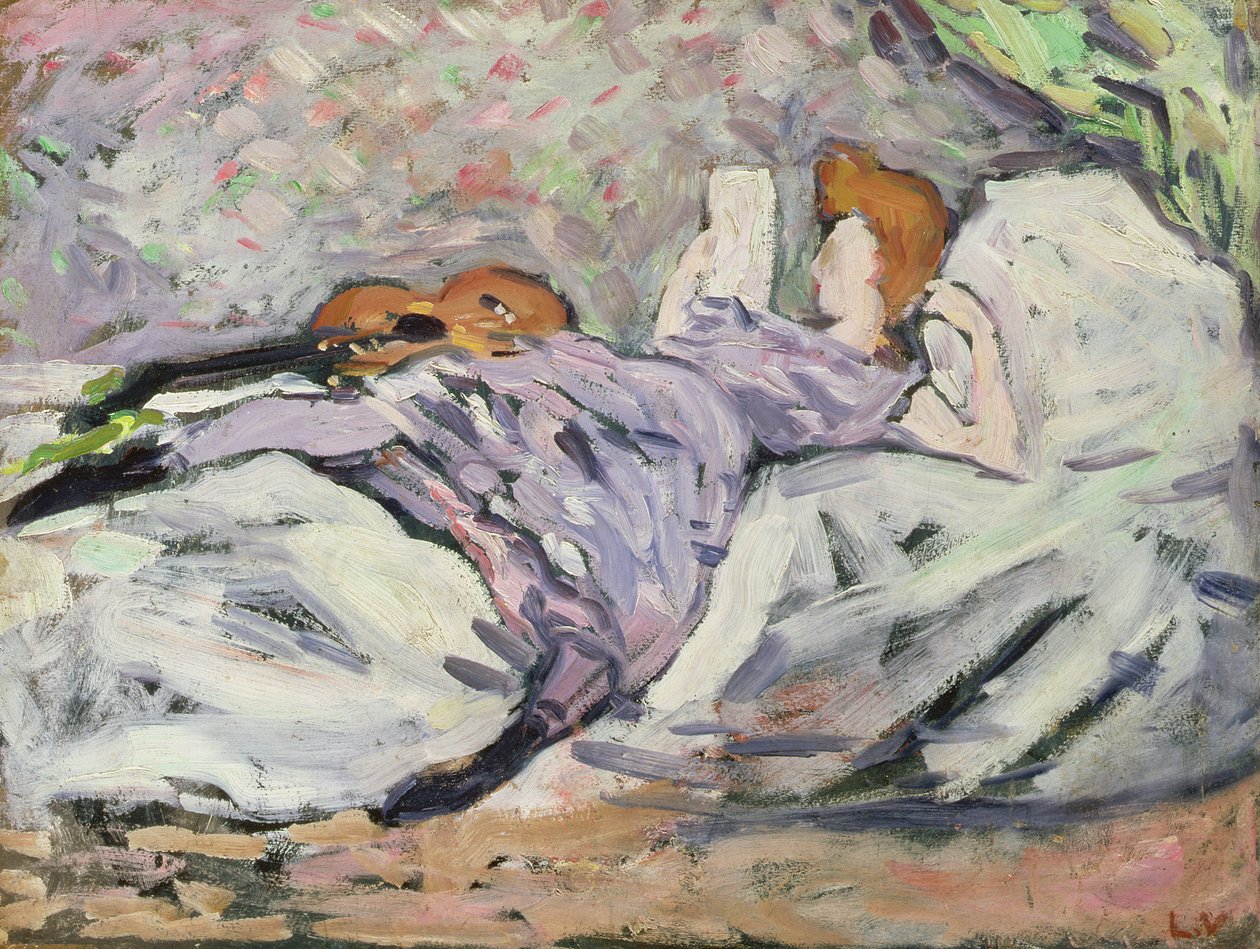 Reclining Woman Reading by Louis Valtat