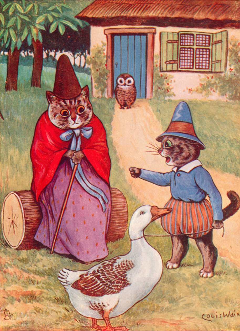 Mother Goose at Home by Louis Wain