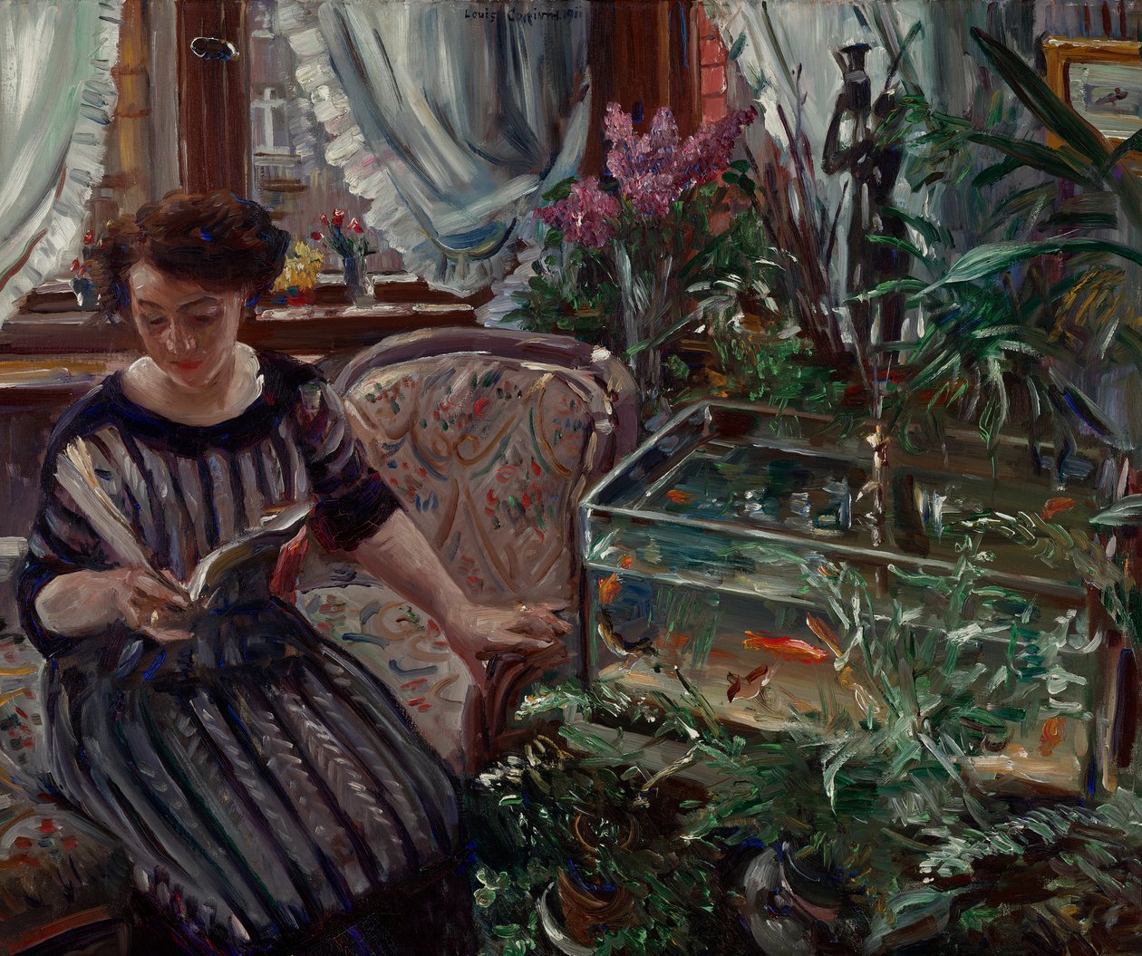 Lady at the Goldfish Basin by Lovis Corinth