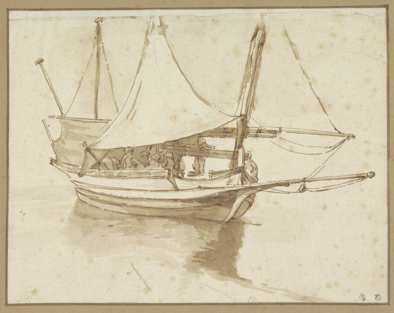 Two-Master with Reefed Sail by Luca Carlevarijs (possibly)