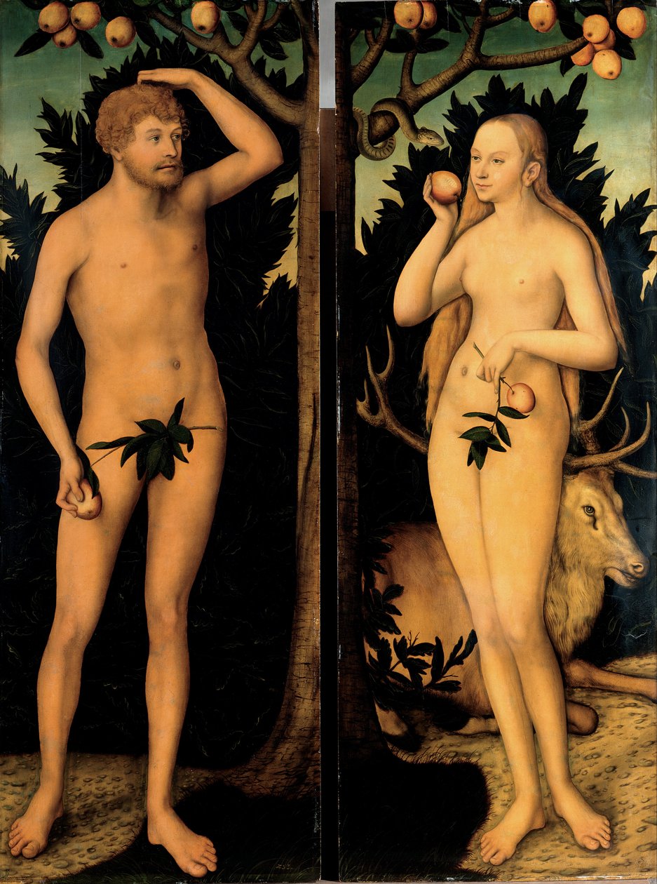Adam and Eve by Lucas Cranach the Younger