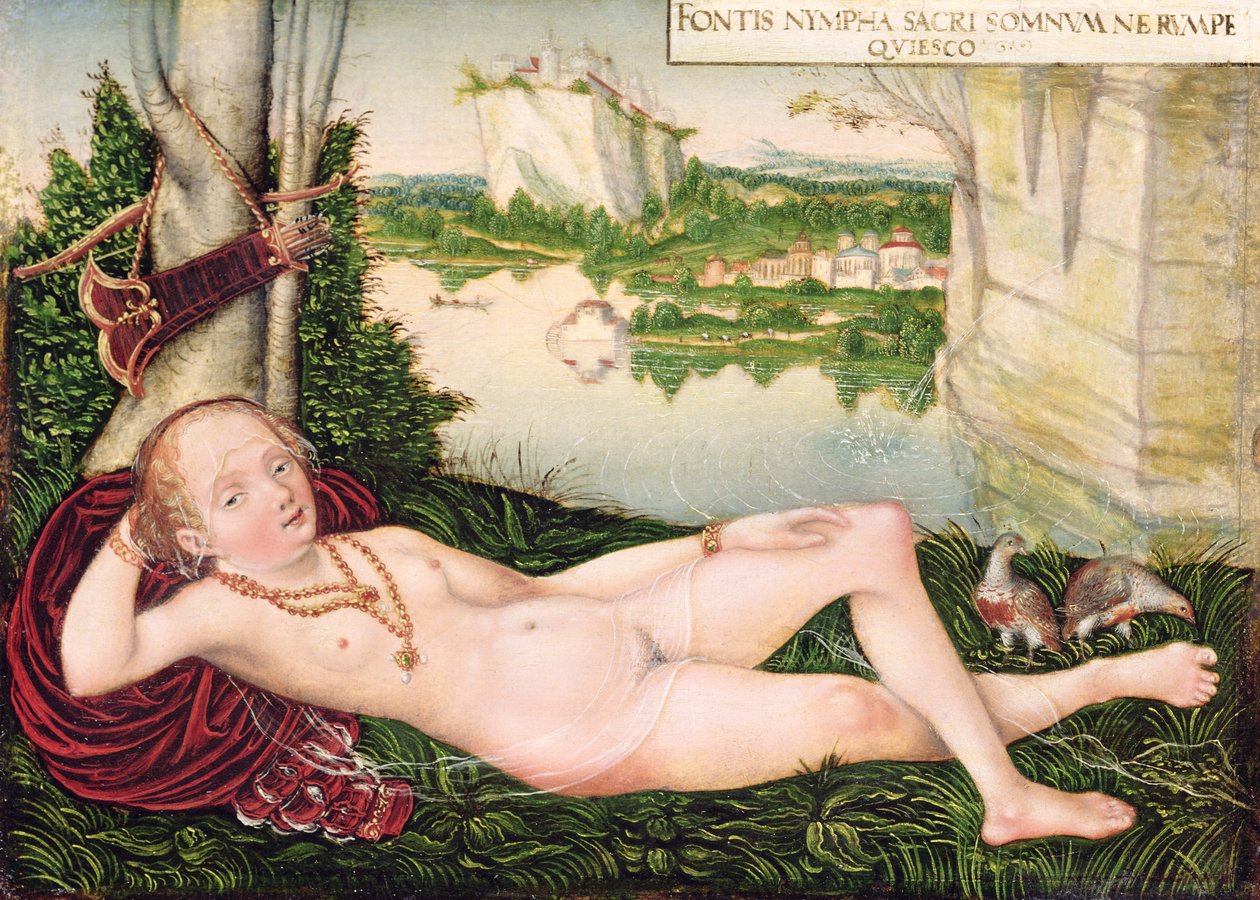 Resting Naiad by Lucas the Younger studio of Cranach