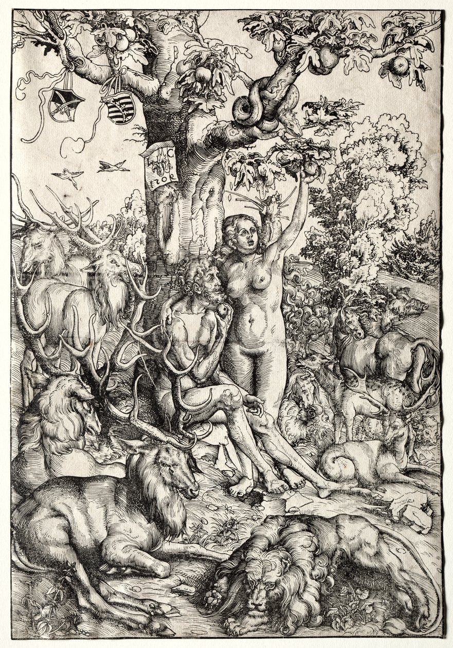 Adam and Eve in Paradise by Lucas Cranach