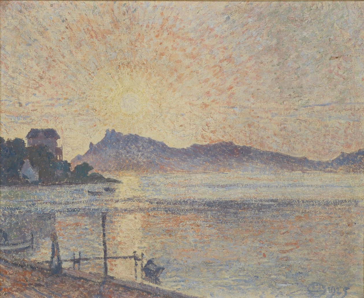 The Point of Cougoussa, Sunset by Lucien Pissarro