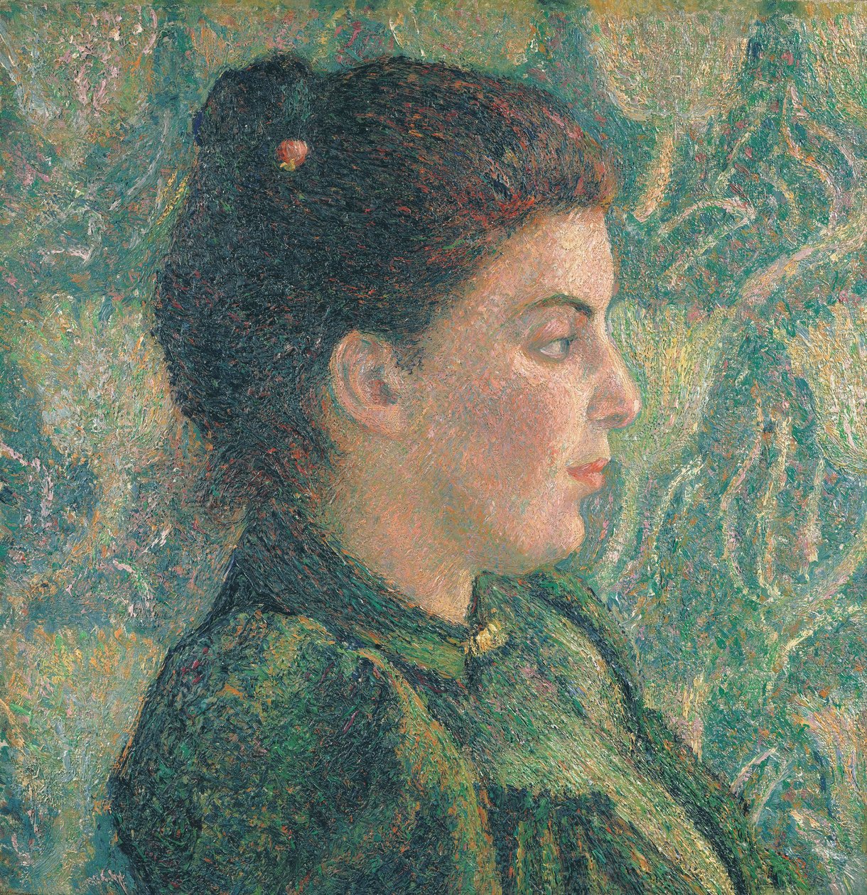 Portrait of Esther in Profile by Lucien Pissarro
