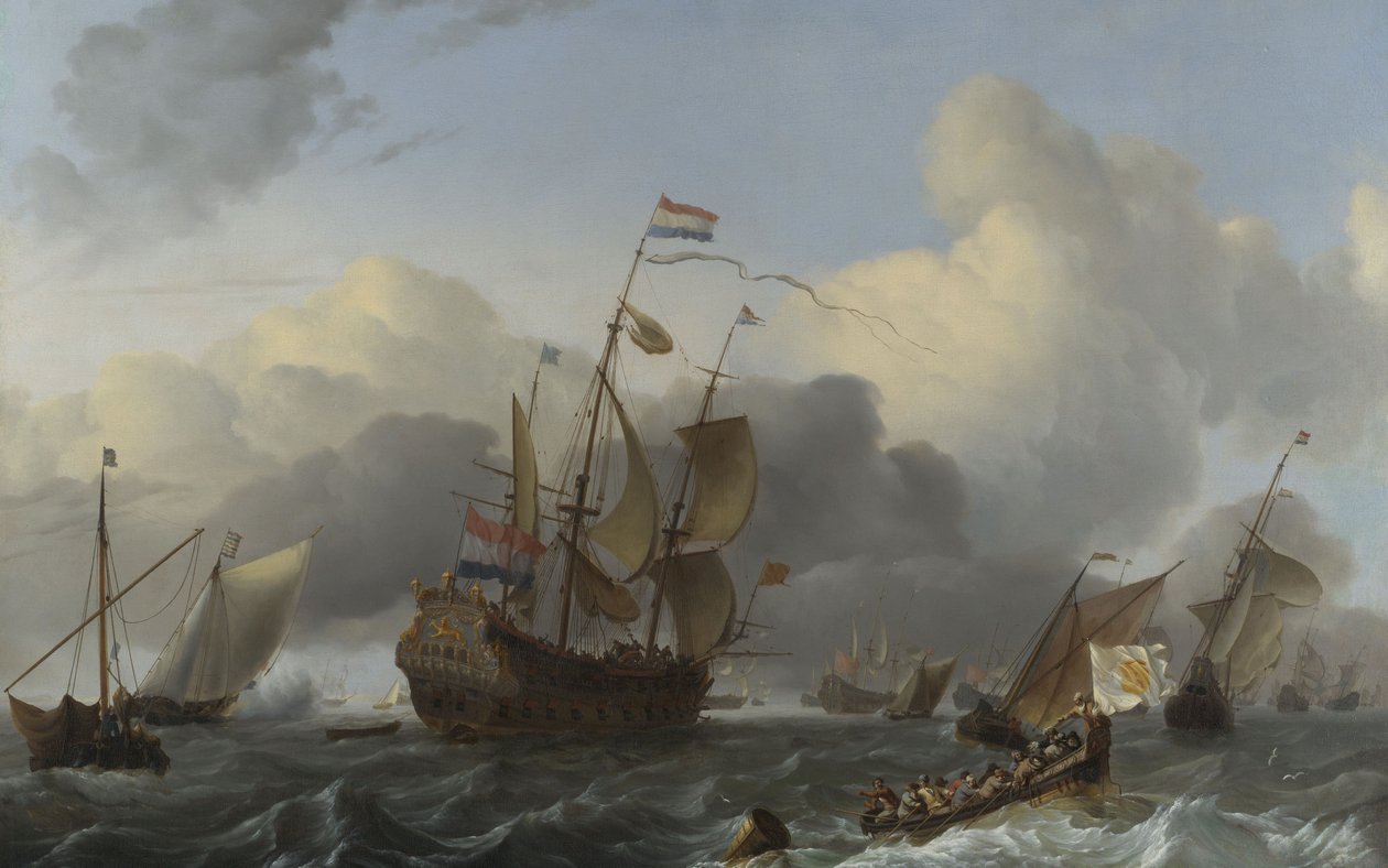 The Eendracht and a Fleet of Dutch Men-of-war, c.1670-75 by Ludolf Backhuysen