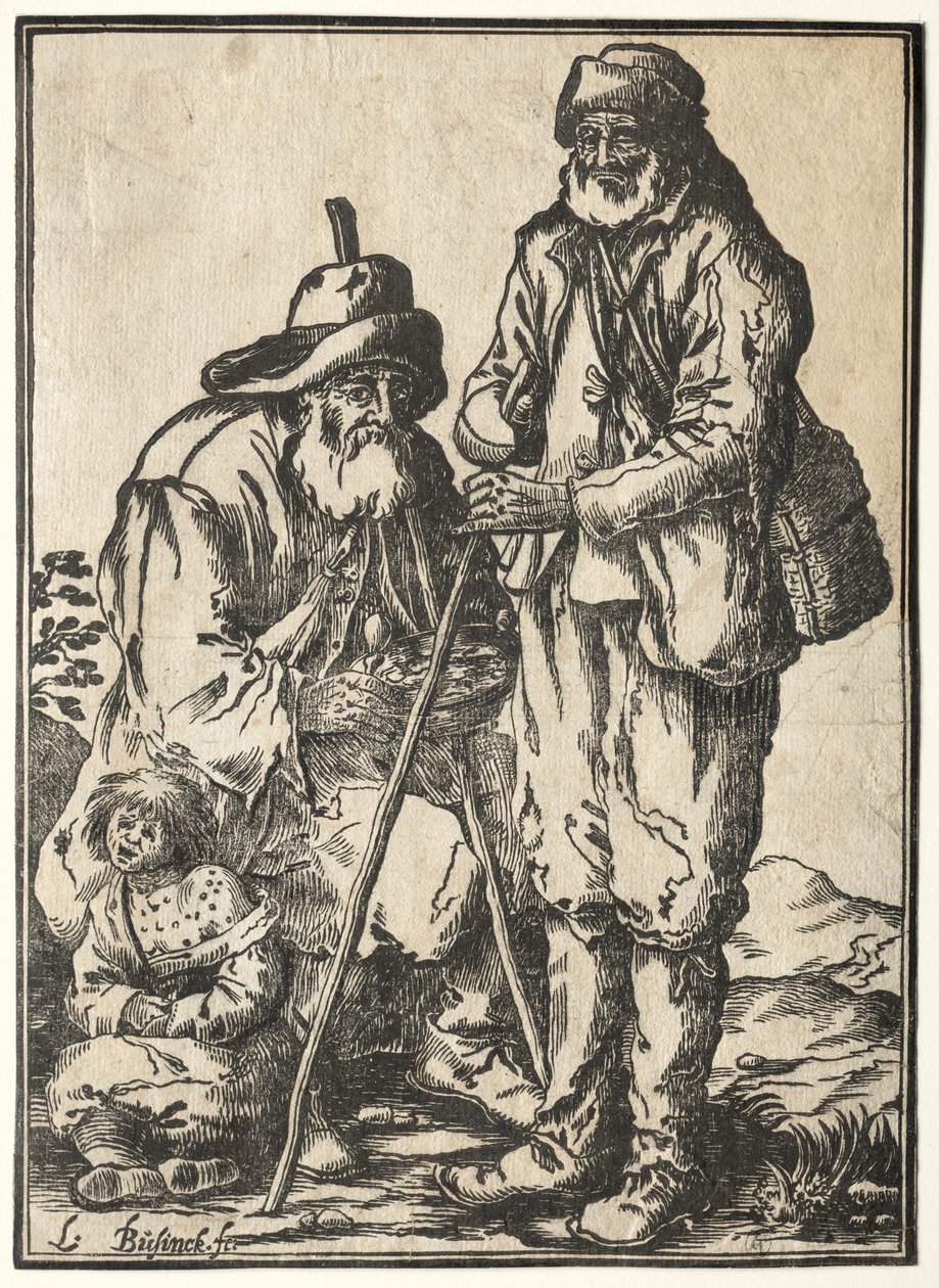 Two Beggars and Leprous Child by Ludolph Büsinck