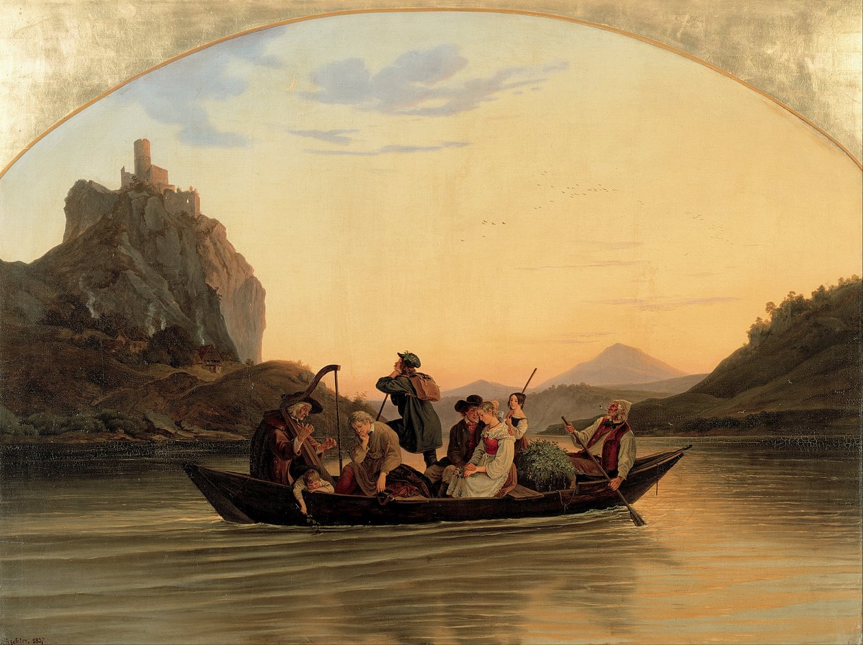 Crossing at Schreckenstein by Ludwig Richter