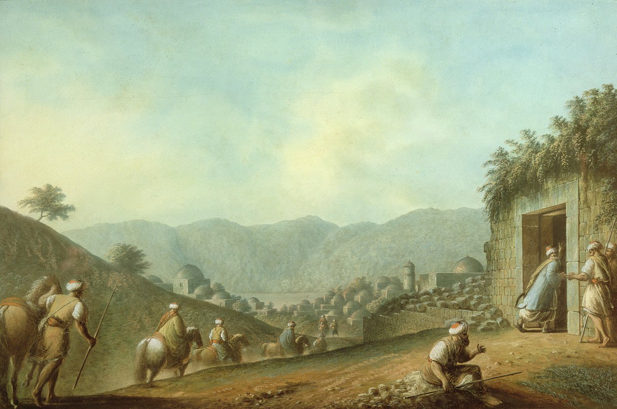 The Village of Betania with a View of the Dead Sea by Luigi Mayer