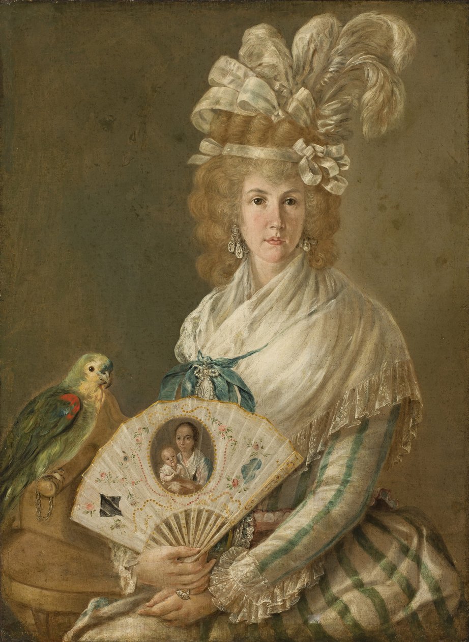 Portrait of a Lady with a Parrot, c.1785-90 by Luis Paret y Alcazar