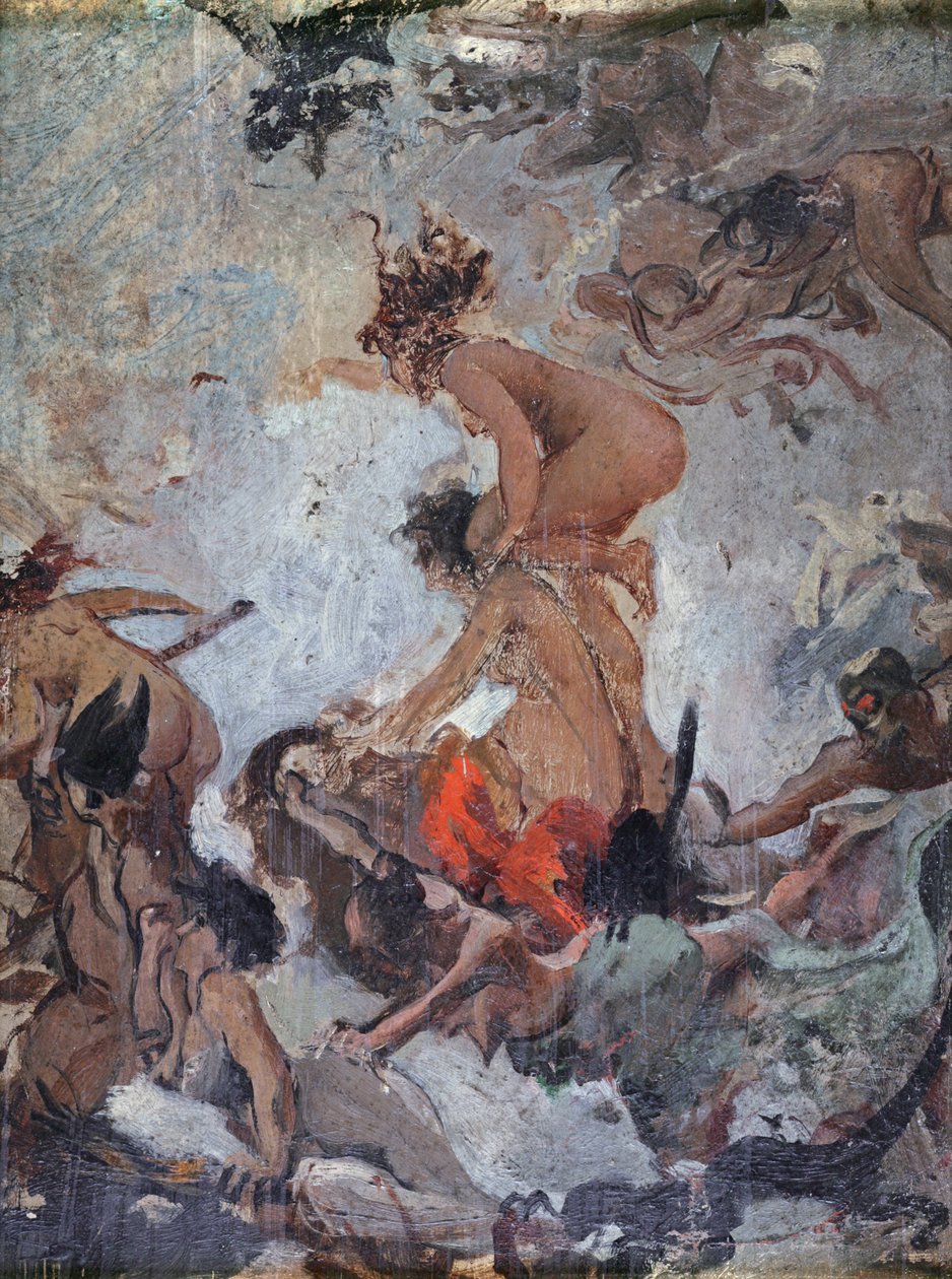 Sketch of Witches Going to Their Sabbath by Luis Riccardo Falero
