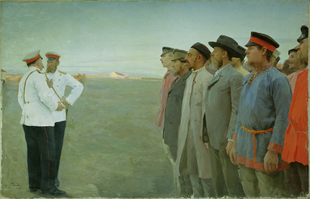 Mobilised, 1904 by Lukjan Vasilievich Popov