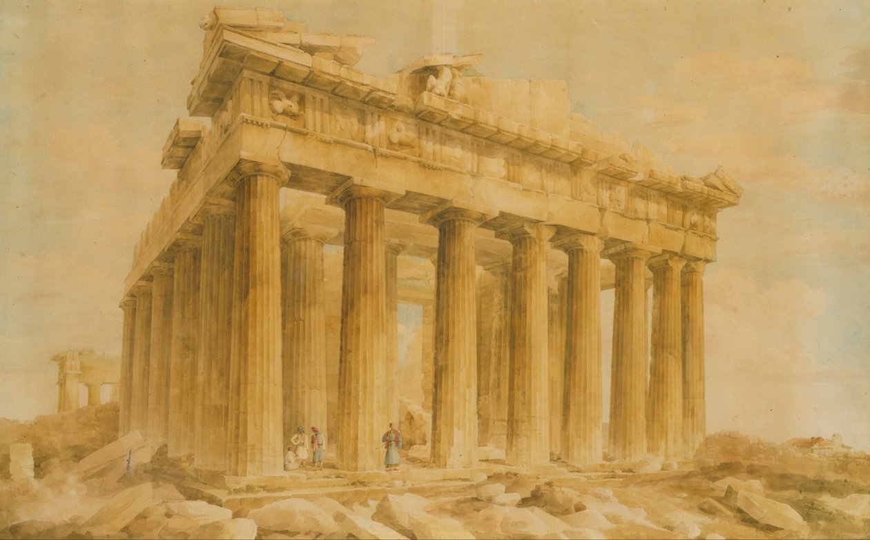 The Parthenon from the Northwest by Giovanni Battista Lusieri