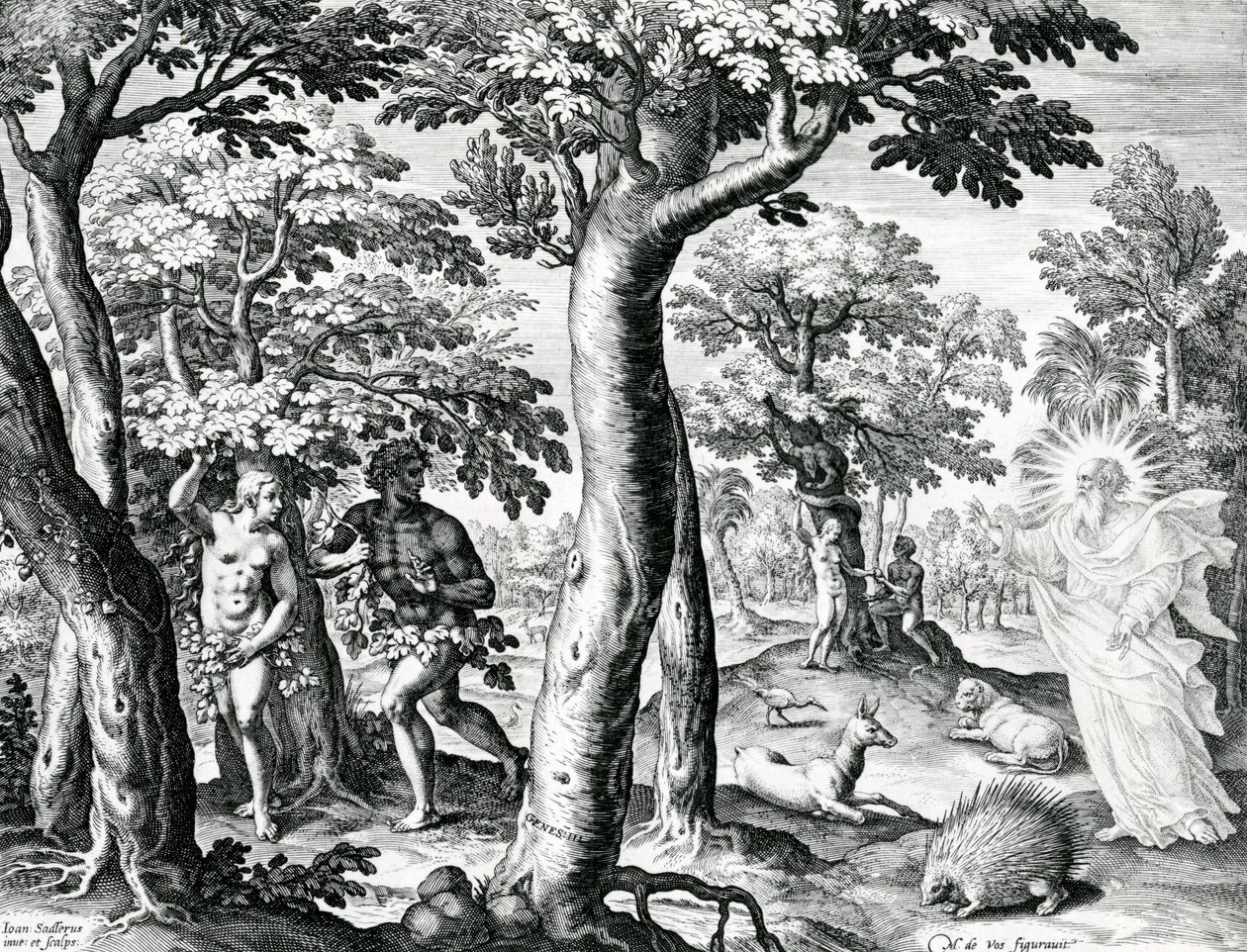 Adam and Eve hiding from The Lord, plate 3 of 