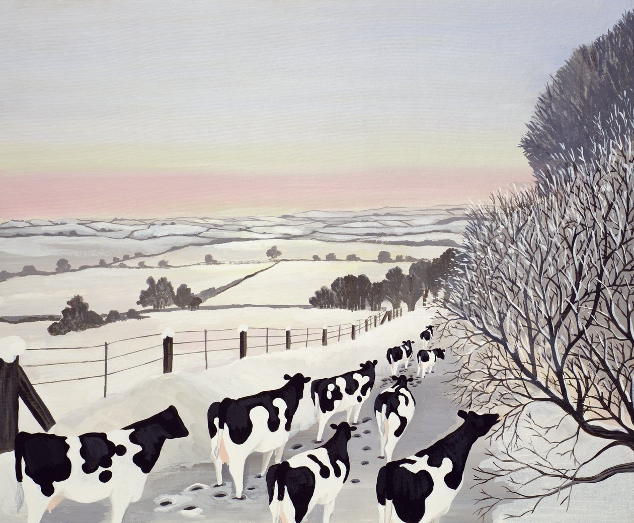Friesians in Winter by Maggie Rowe