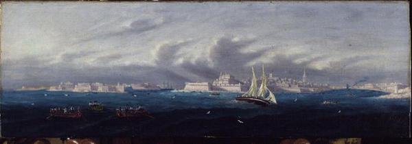 View of Valetta Harbour, Malta by Maltese School