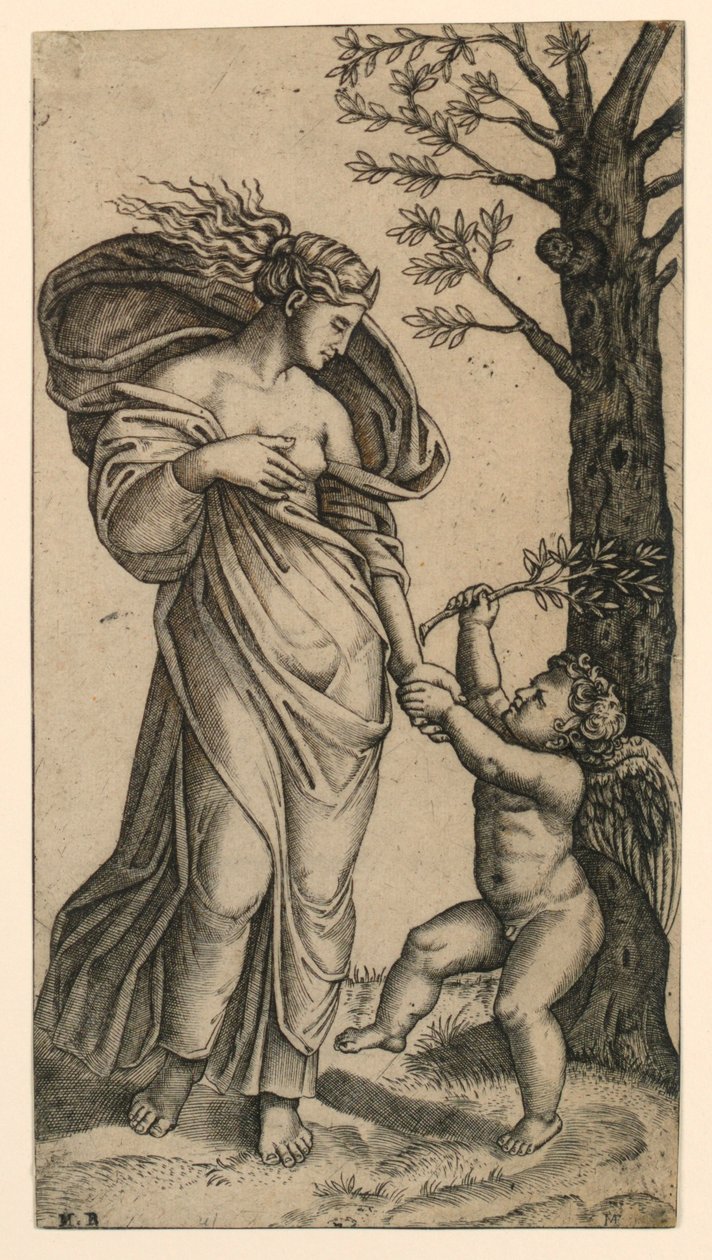 The Reconciliation of Minerva and Cupid by Marc Antonio Raimondi