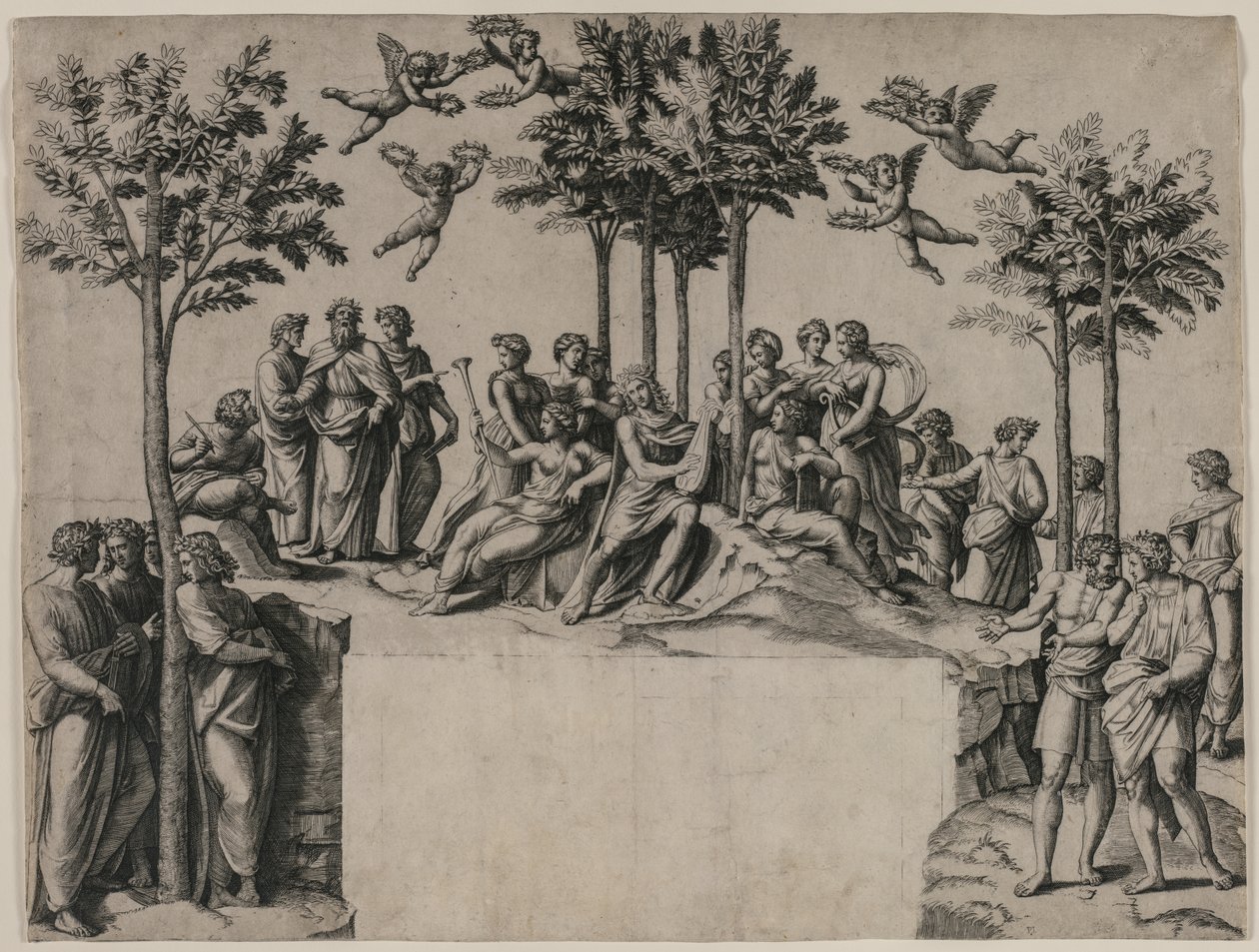 Apollo on Parnassus by Marcantonio Raimondi
