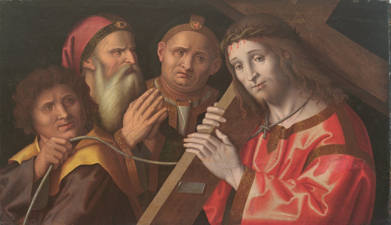 Christ Carrying the Cross and Two Saints by Marco Palmezzano