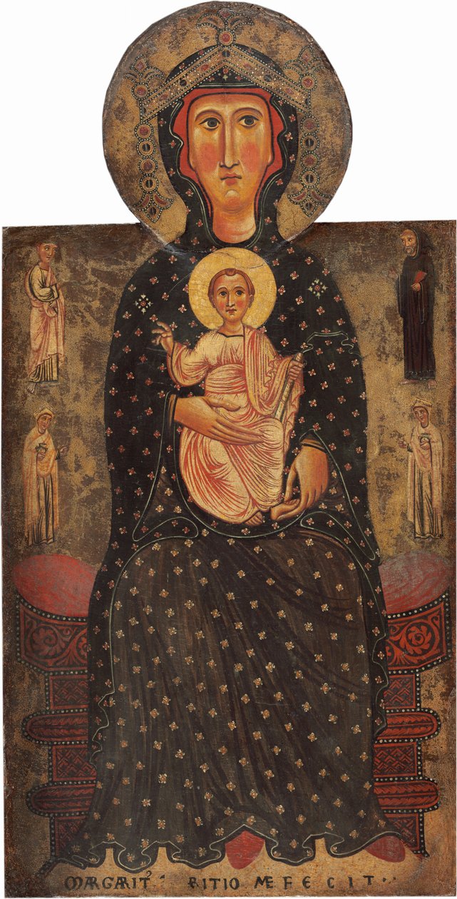 Madonna and Child Enthroned with Four Saints by Margaritone d