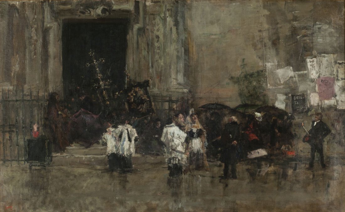 The Procession Surprised by the Rain by Marià Fortuny
