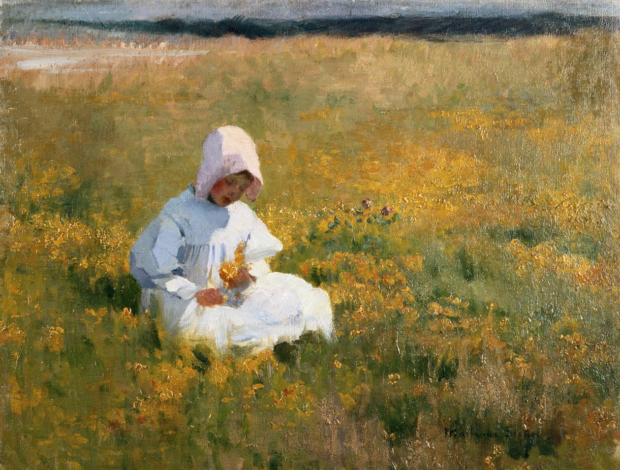 In a Field of Buttercups by Marianne Stokes
