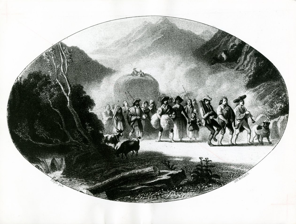Coming back from the harvest, 1842 by Marie Alexandre Alophe
