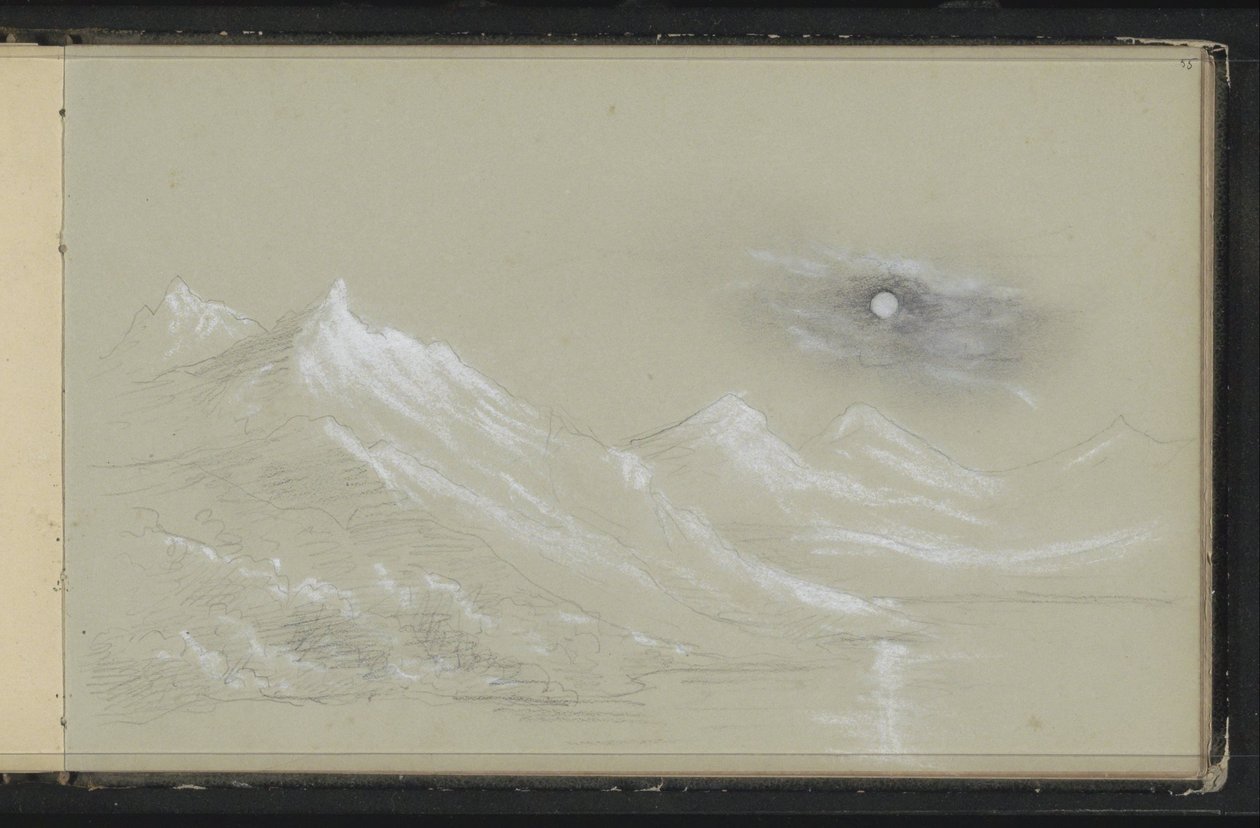 Landscape with Snow-Capped Mountains by Marius Bauer