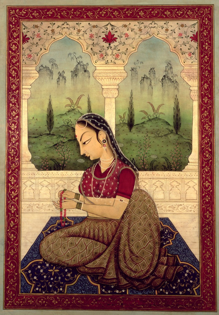 Lady Making a Garland by Mark Briscoe