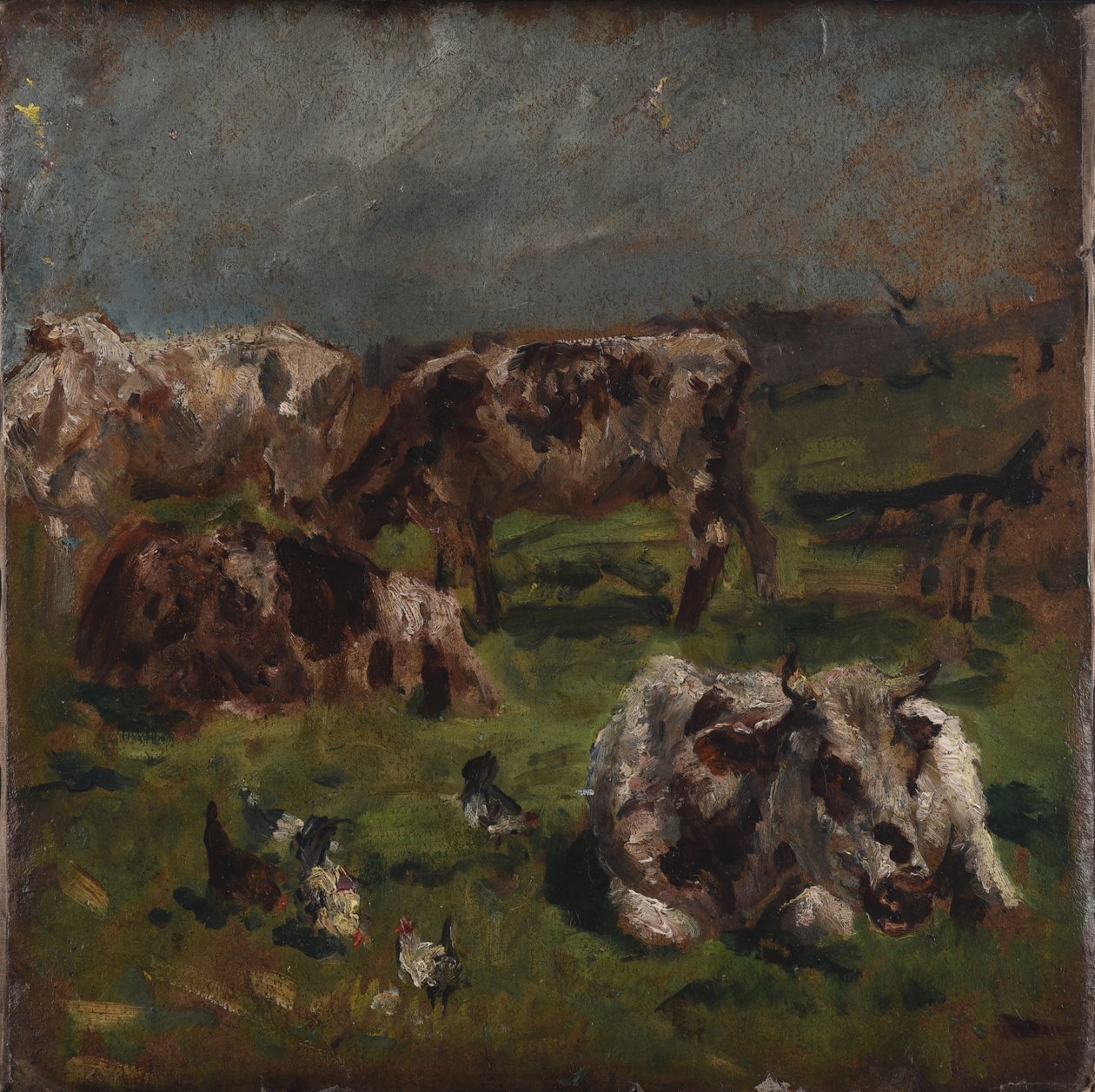 Cows and Chickens, c.1880 by Mark Fisher