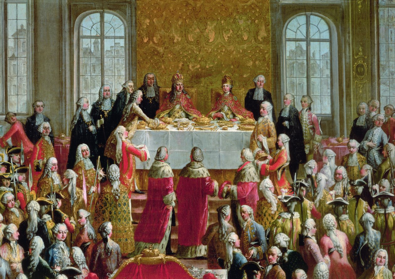 The Coronation Banquet of Joseph II, Emperor of Germany, 1764 (detail) by Martin II Mytens or Meytens
