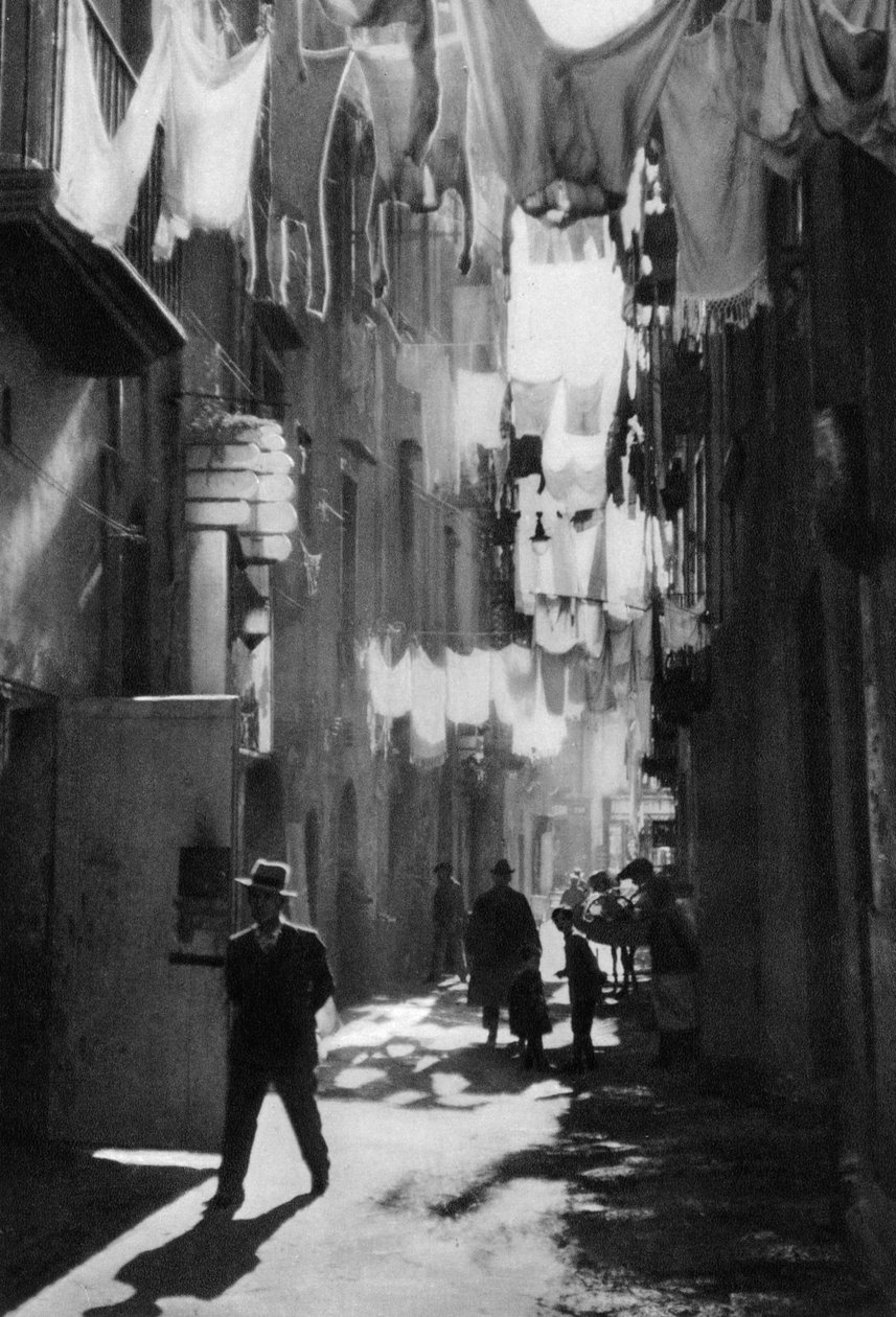 Narrow Street in Naples, Italy, 1937 by Martin Hurlimann