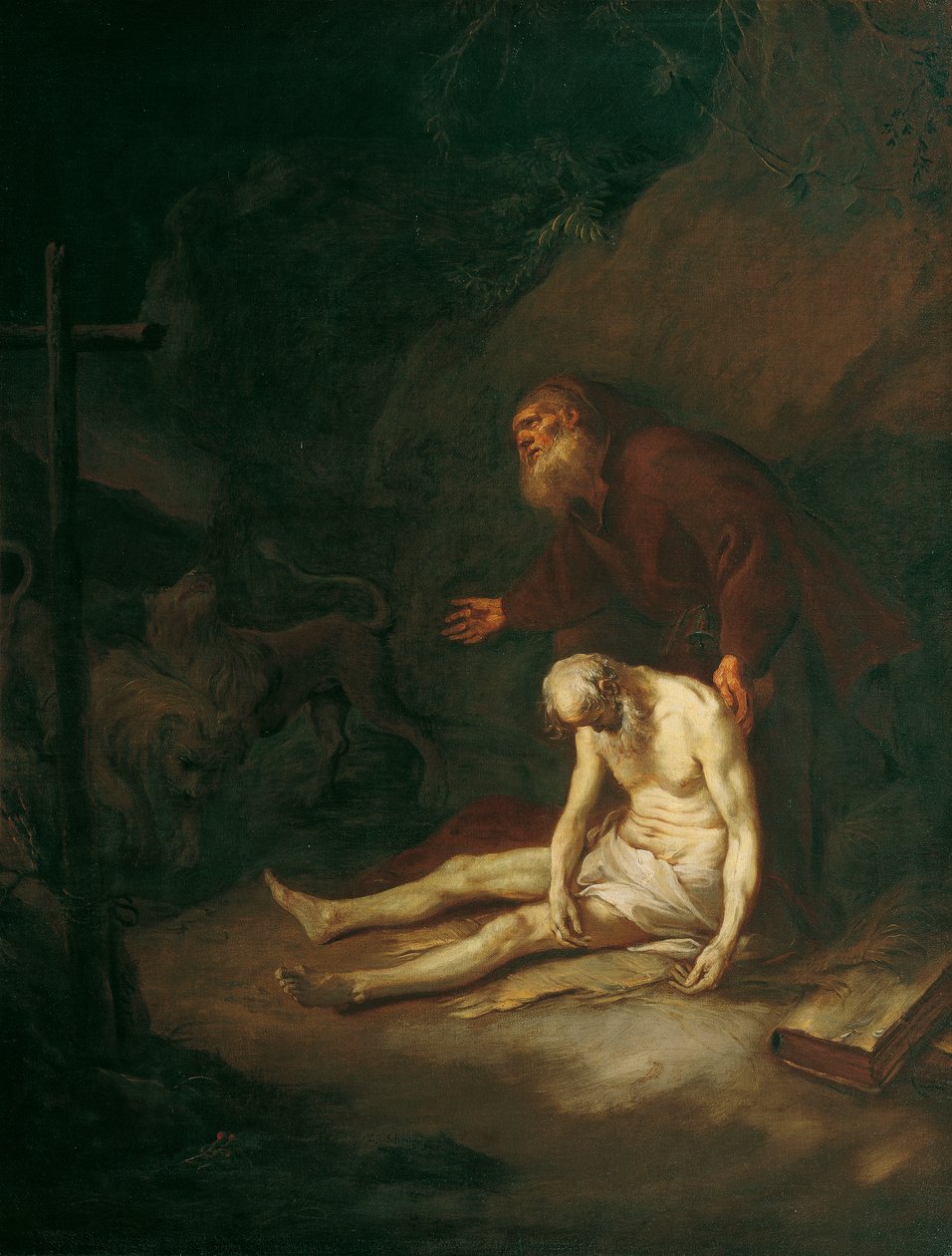 The Holy Hermits Anthony and Paul by Martin Johann Schmidt