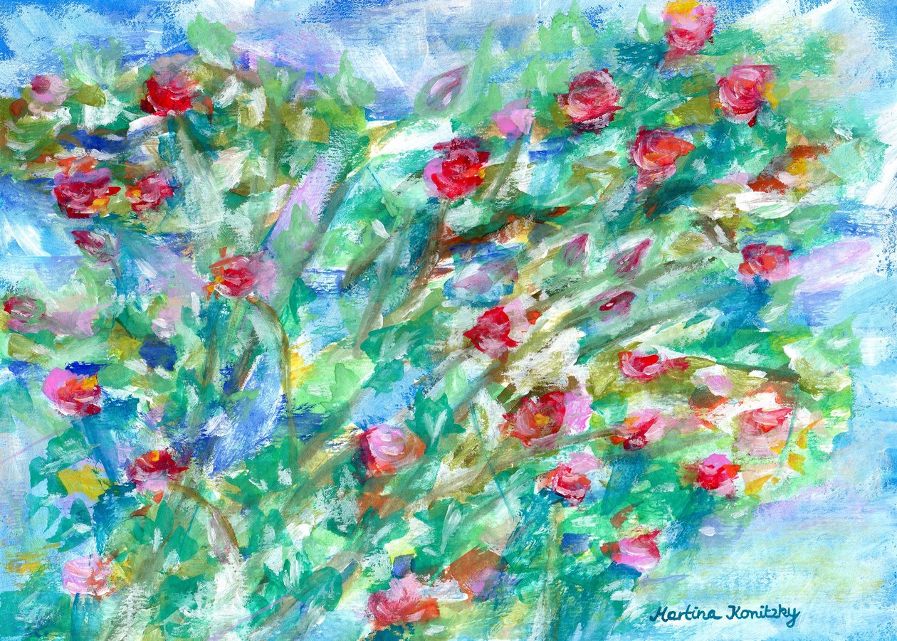 The Rose Bush in Front of the Window by Martina Konitzky
