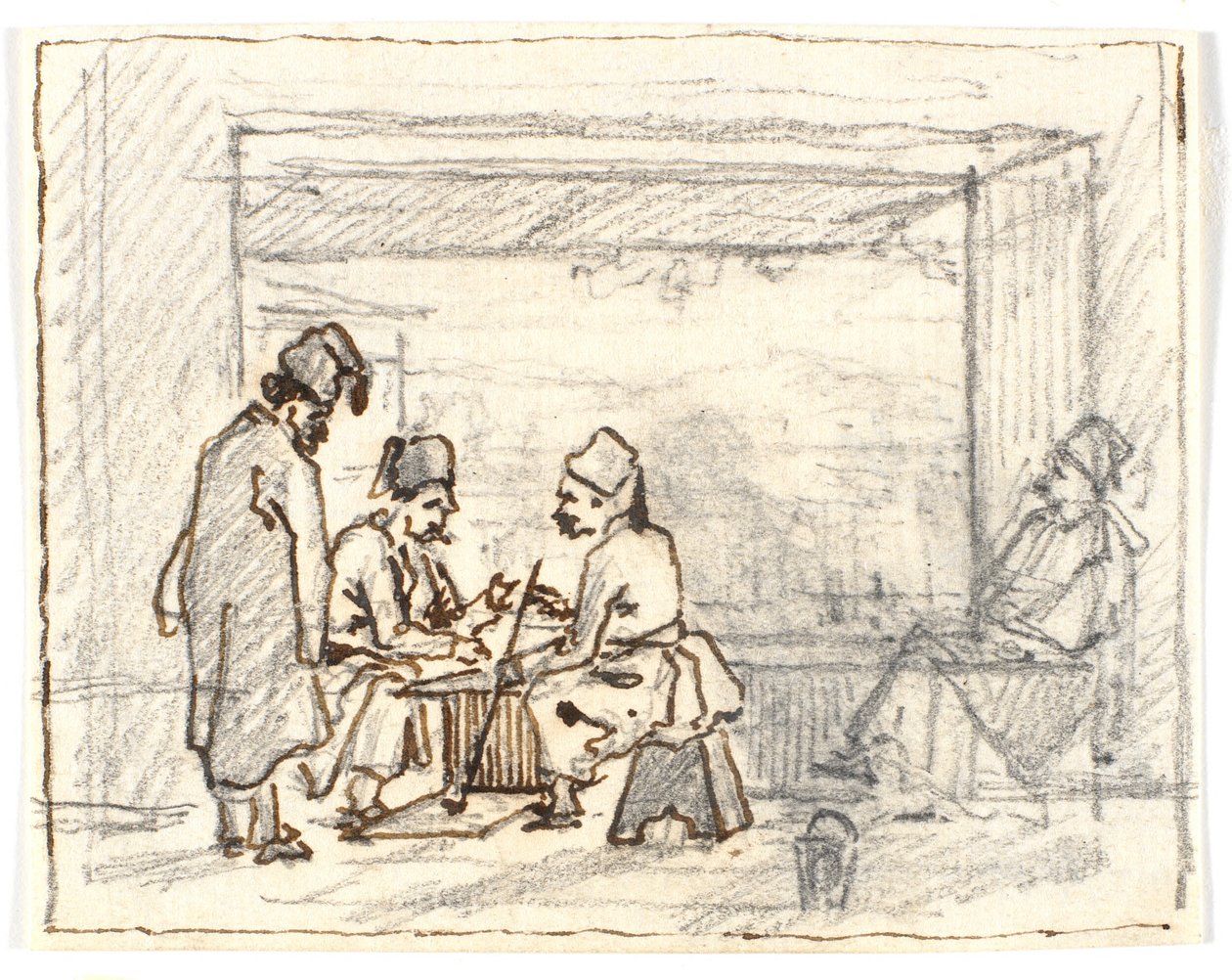 Orientals Playing Board Games by Martinus Rørbye