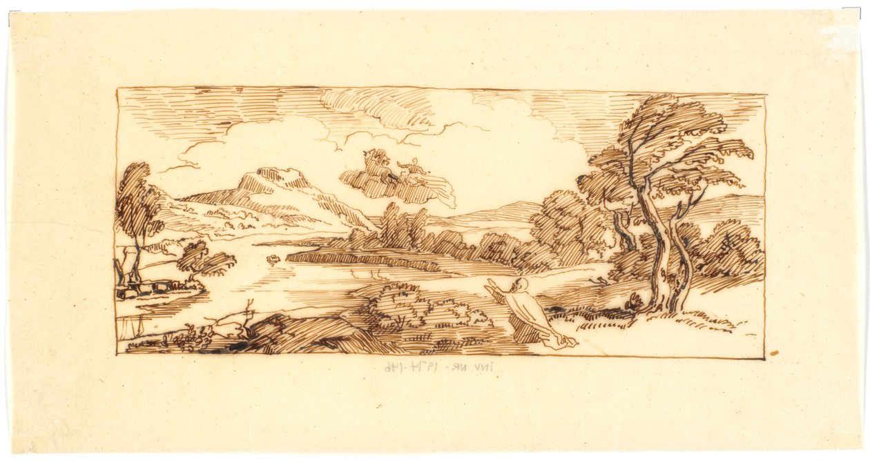 Landscape with biblical motif by Martinus Rørbye