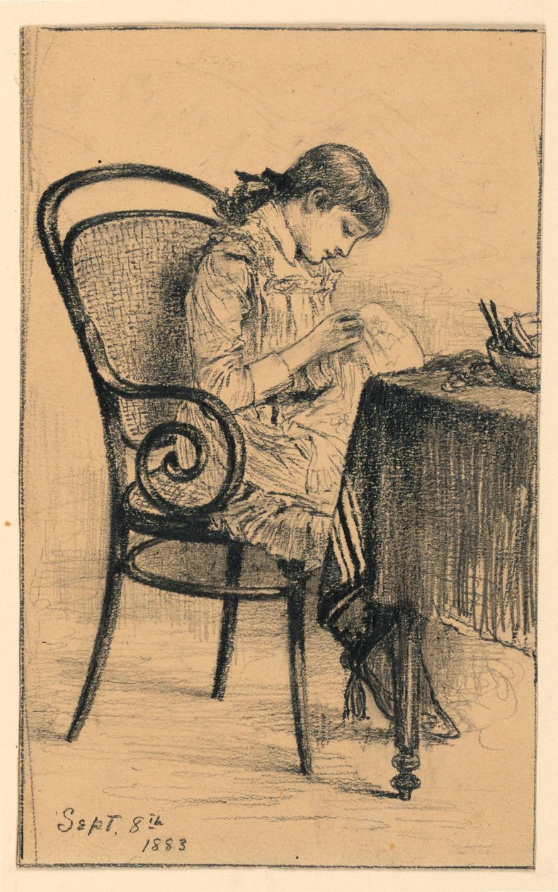Marian Sewing, 1883 by Mary A. Hallock Foote