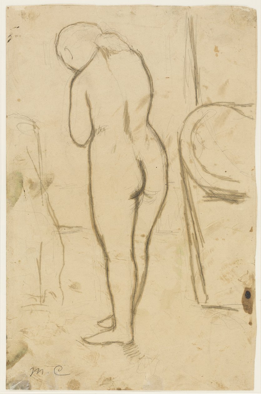 Drawing for "Standing Nude" by Mary Cassatt