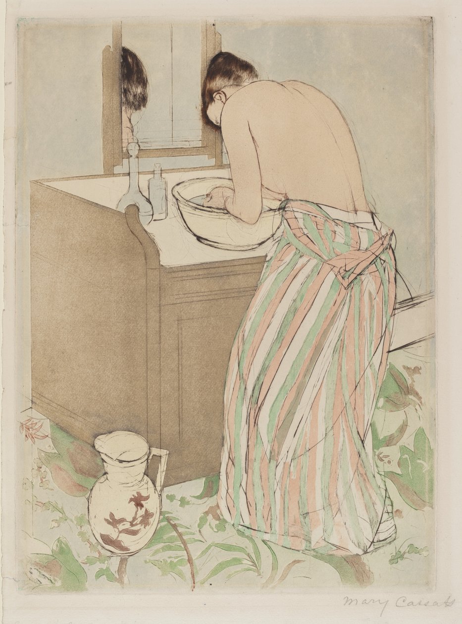 Woman Bathing by Mary Cassatt