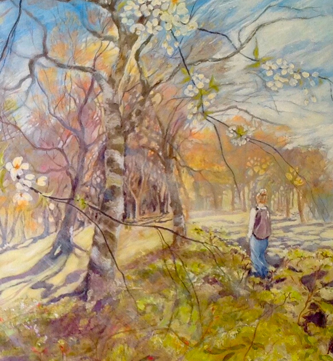 Spring Walk Under the Blossoms by Mary Smith