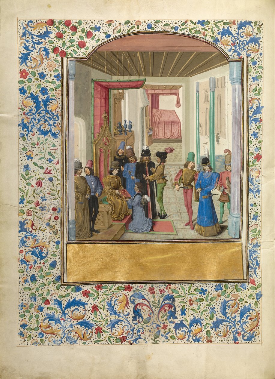 Vasco da Lucena Giving his Work to Charles the Bold by Master of Jardin