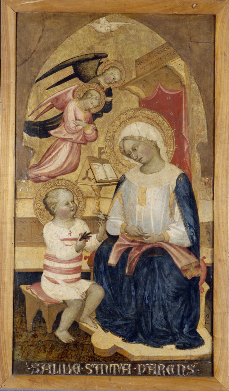 Mary with Jesus and Two Angels by Master of the Bambino Vispo