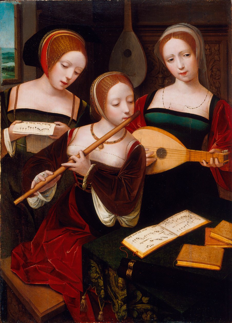 Three Musicians, c.1530 by Master of the Female Half Lengths