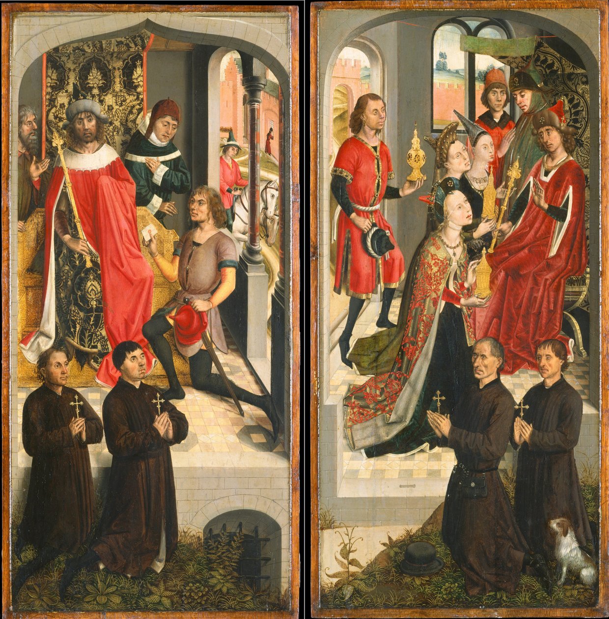 Wings of a Triptych by Master of the legend of St. Barbara