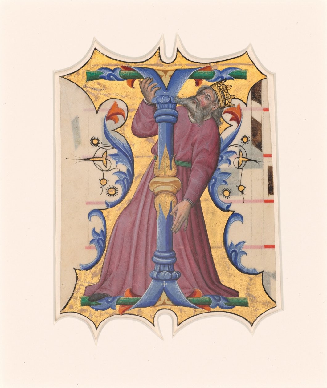 Initial I with David by Master of the Cypresses