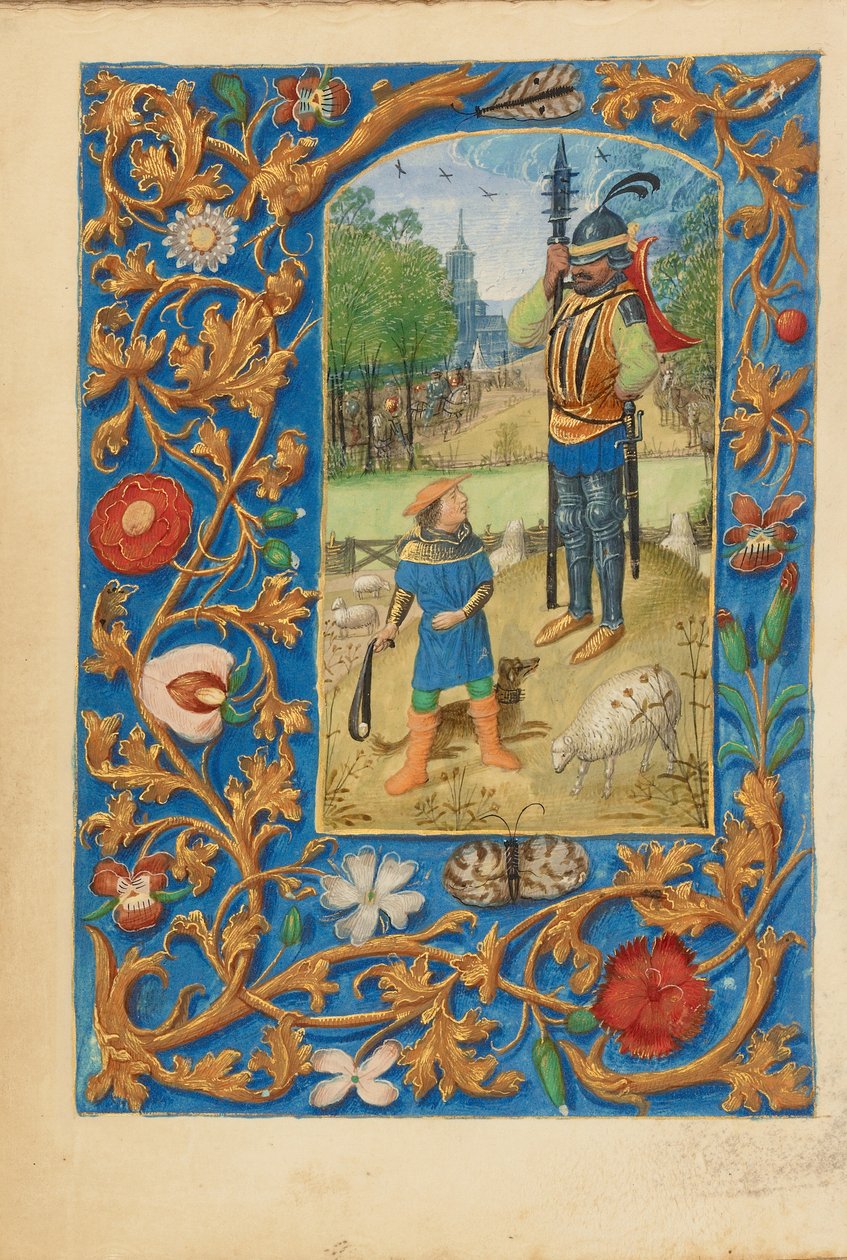 David and Goliath by Master of the Dresden Prayer Book