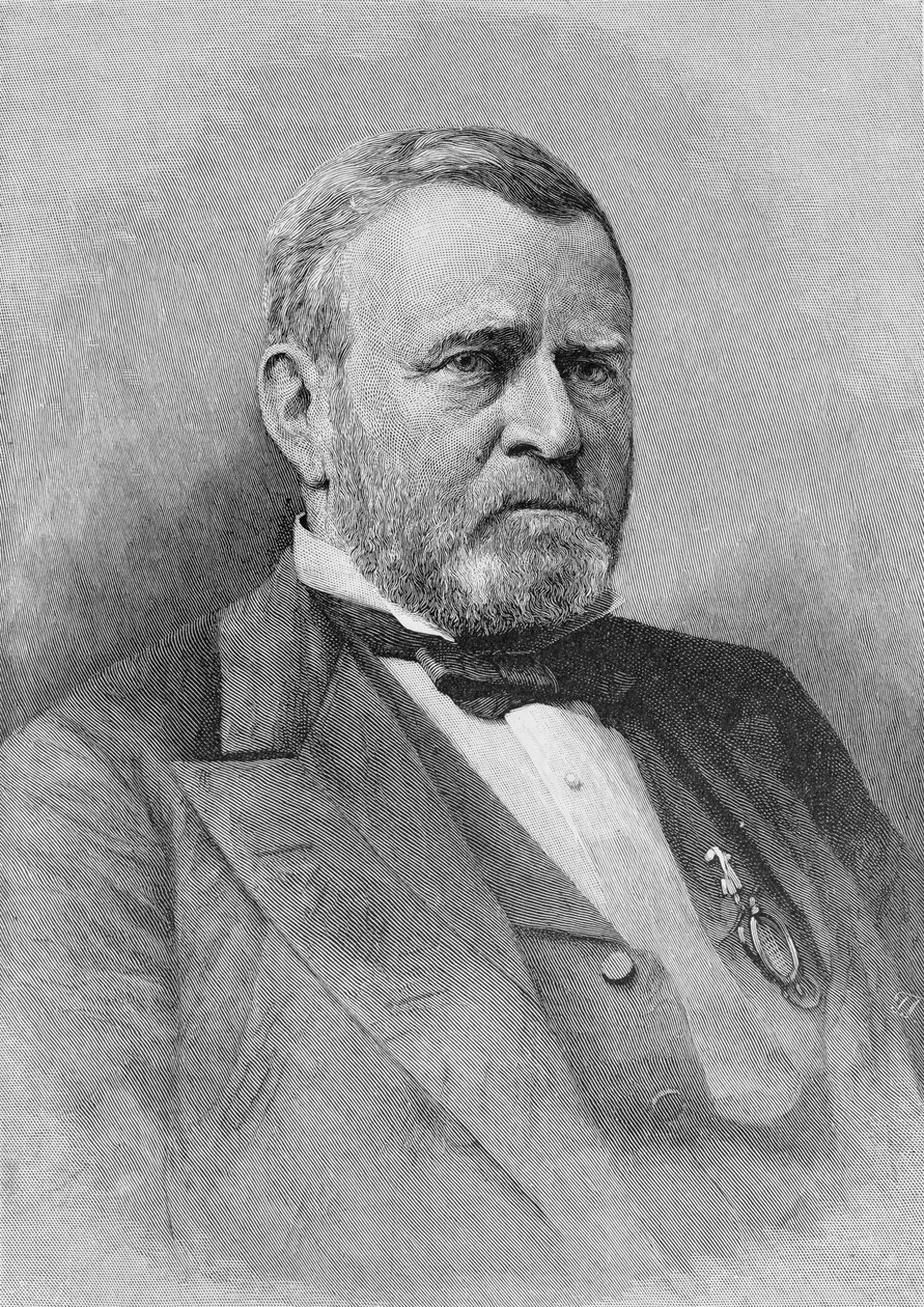 General Ulysses Simpson Grant, engraved from a photograph, illustration from 