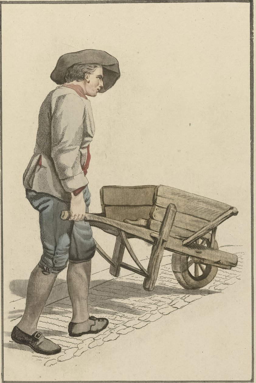 Man with Wheelbarrow by Mathias de Sallieth