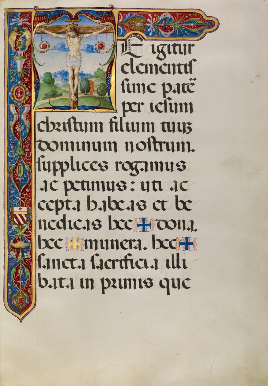 Initial T: The Crucifixion by Matteo da Milano